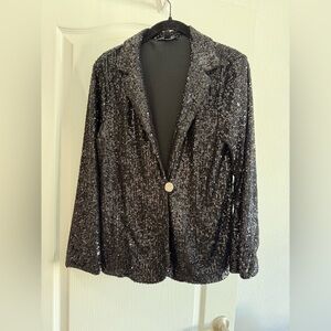 Cable & Gauge Black Sequin Blazer